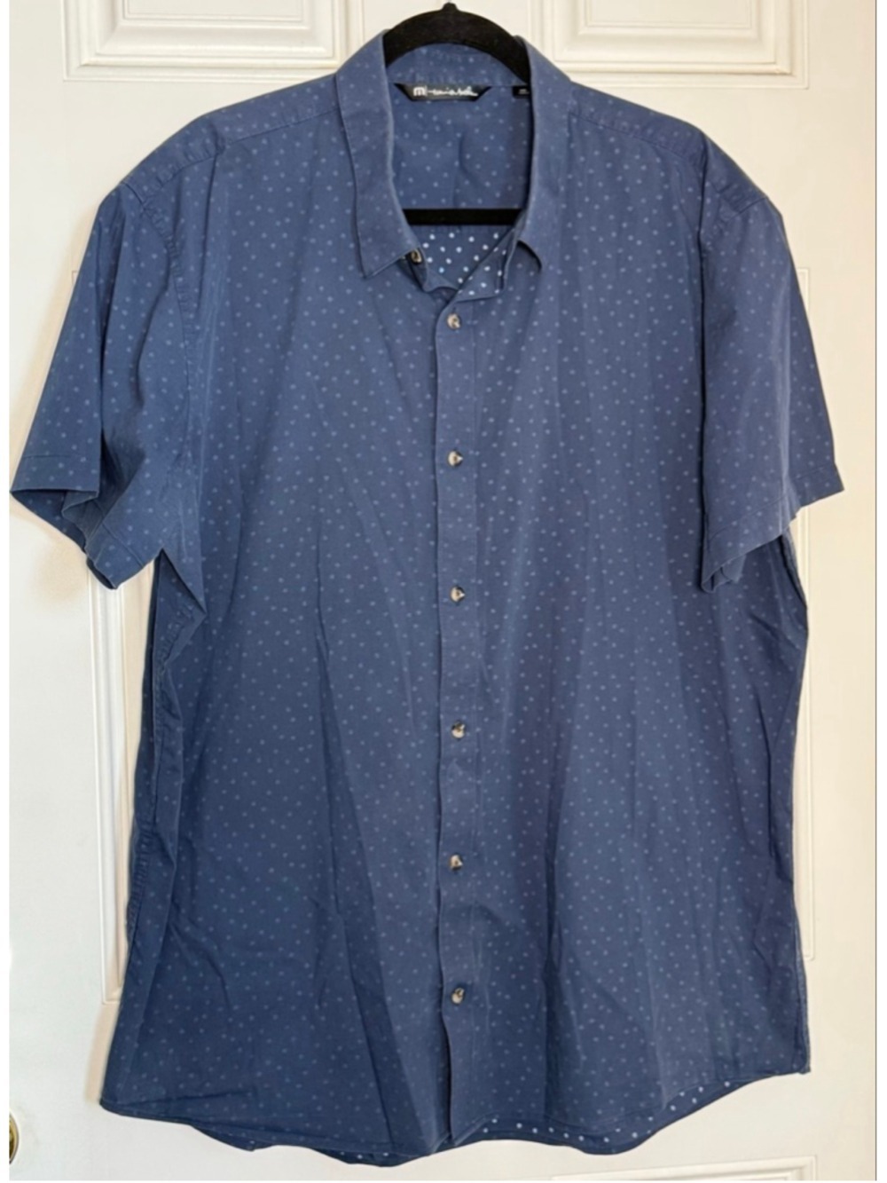 Men's TravisMathew Casual Button Down Shirt XXL Blue White